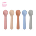 Amazon Silicone Baby Spoon Fork Eco Friendly Kids Dinnerware Conjunta Silicone Spoon and Fork Dinner Spoon LOGO 36G